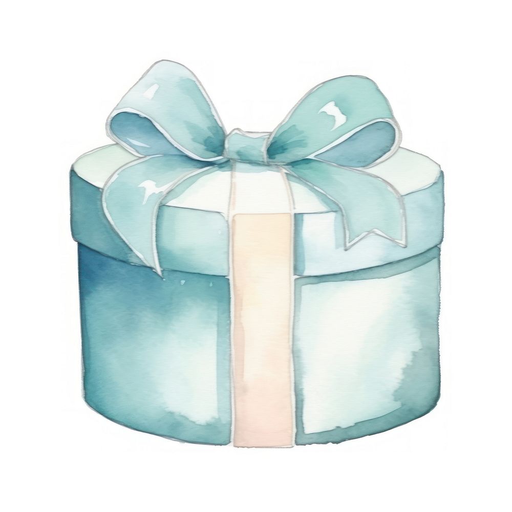 Round present box cartoon gift white background. AI generated Image by rawpixel.