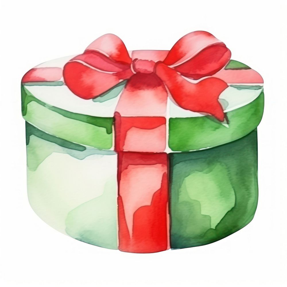 Round present box green gift red. AI generated Image by rawpixel.