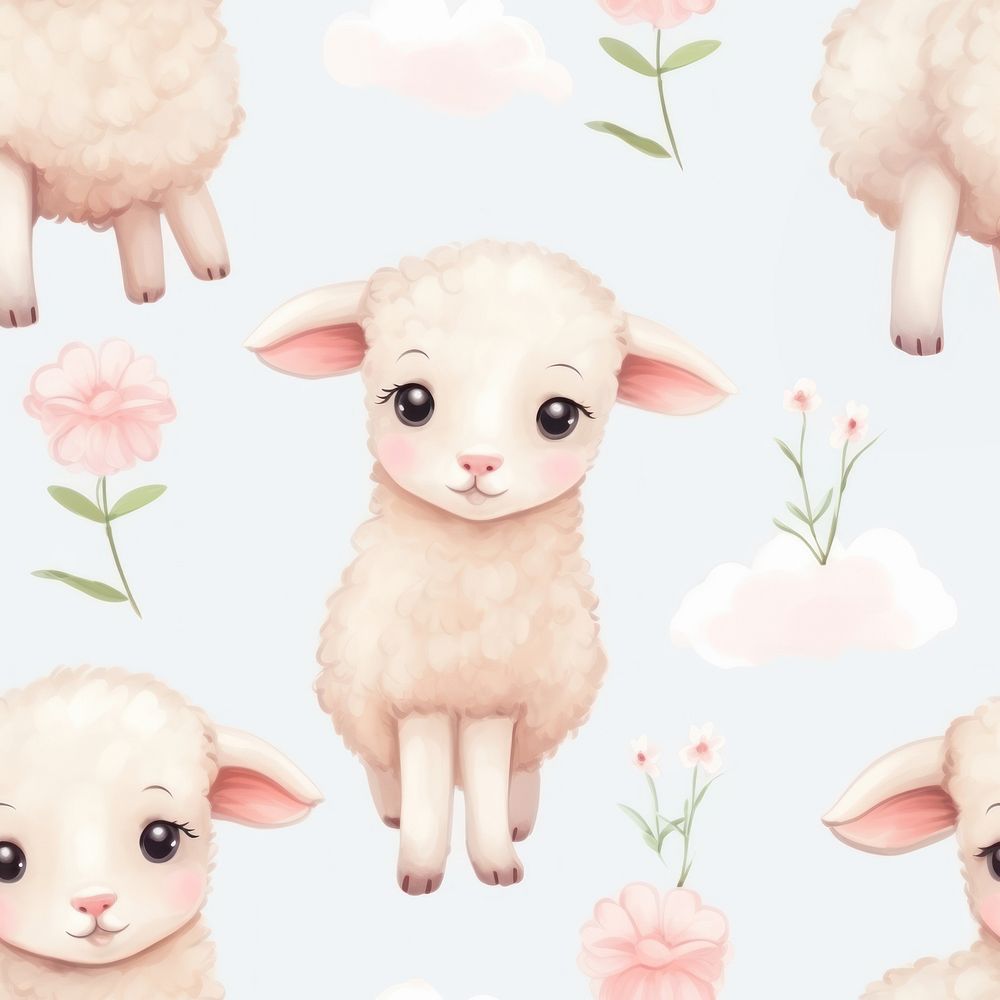 Baby lamb backgrounds livestock cartoon. AI generated Image by rawpixel.