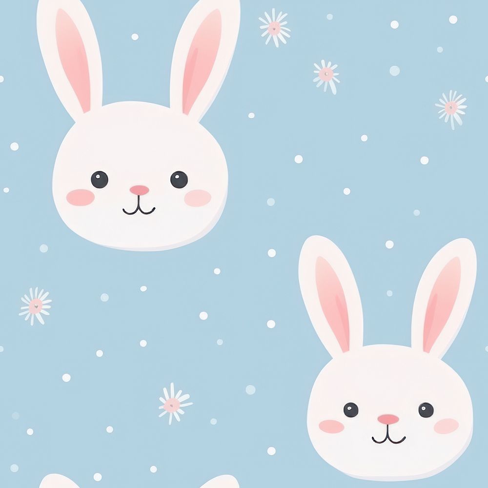 Bunny pattern backgrounds cartoon. AI generated Image by rawpixel.
