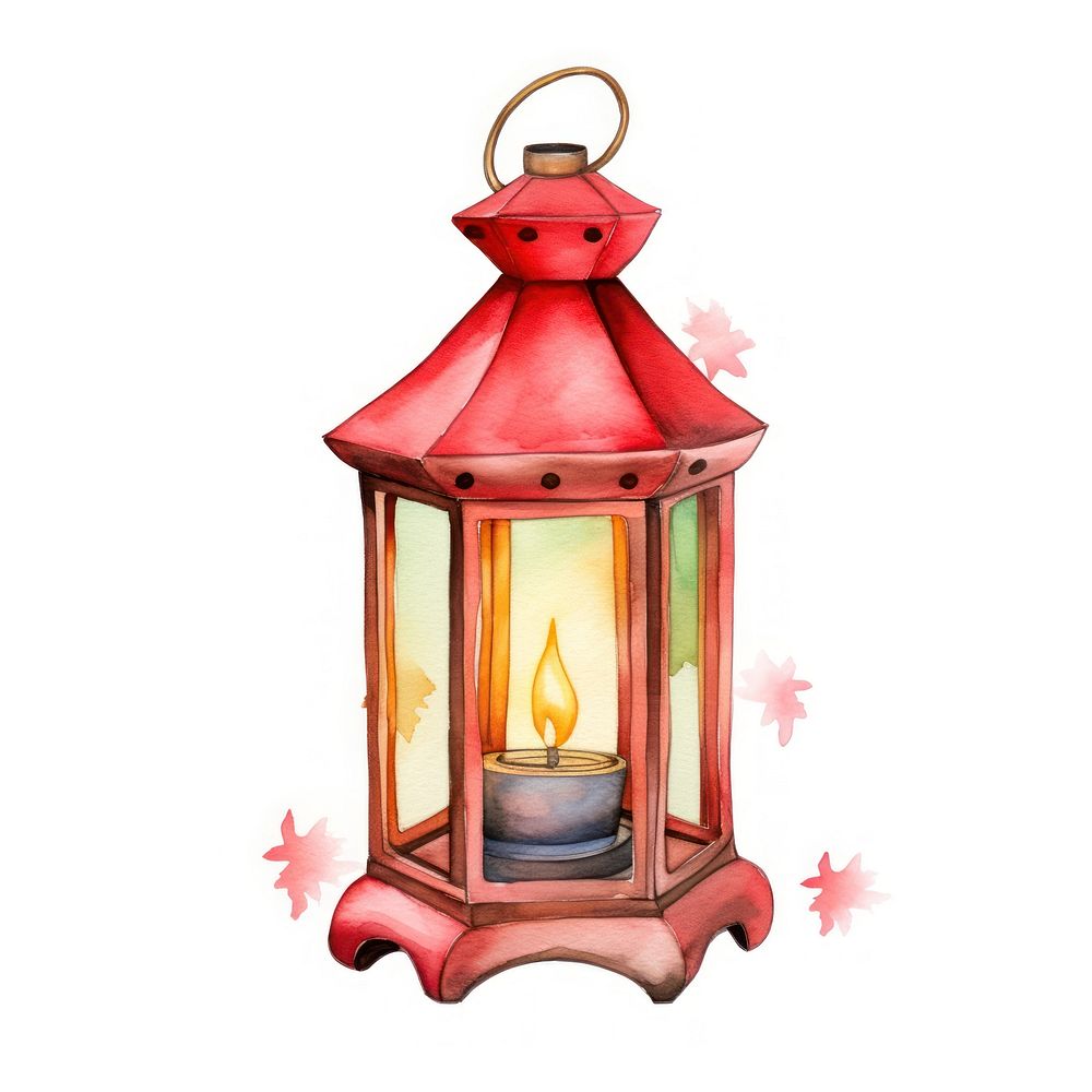 PNG Christmas lantern lamp white background illuminated. AI generated Image by rawpixel.