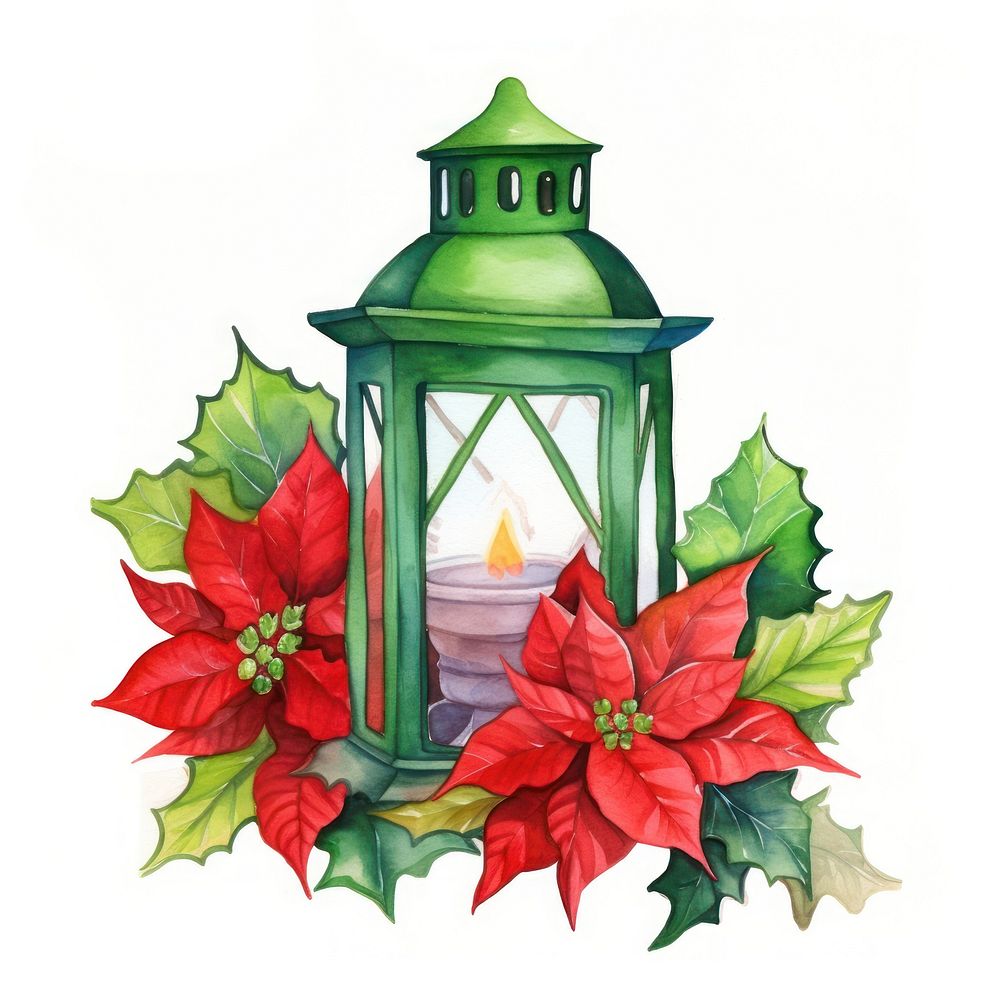 Christmas lantern holly plant leaf. AI generated Image by rawpixel.
