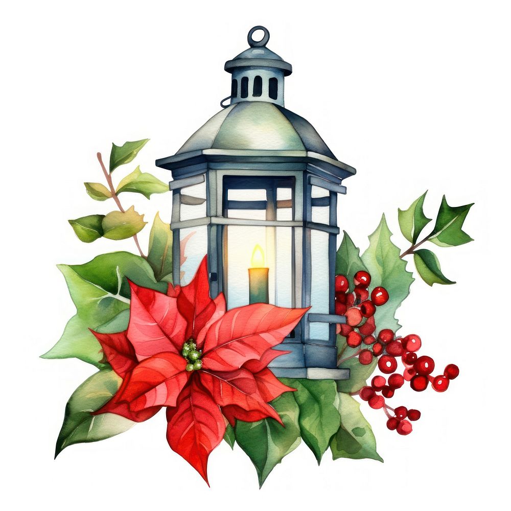 Christmas lantern holly plant leaf. AI generated Image by rawpixel.