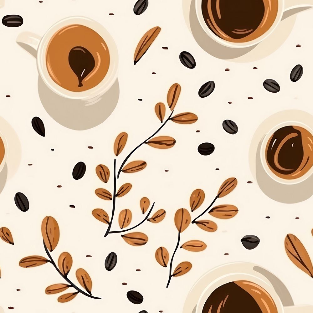 Coffee pattern cup mug. AI generated Image by rawpixel.