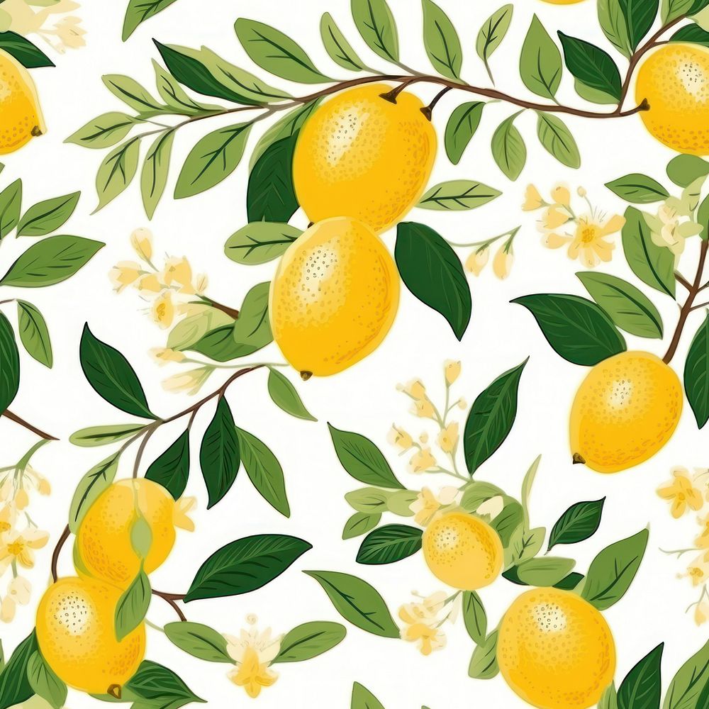 Lemons grapefruit pattern plant. AI generated Image by rawpixel.