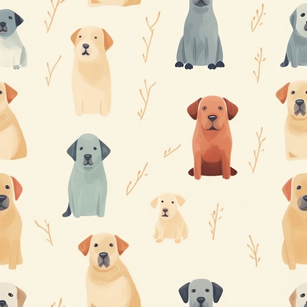 Labrador backgrounds cartoon pattern. AI generated Image by rawpixel.