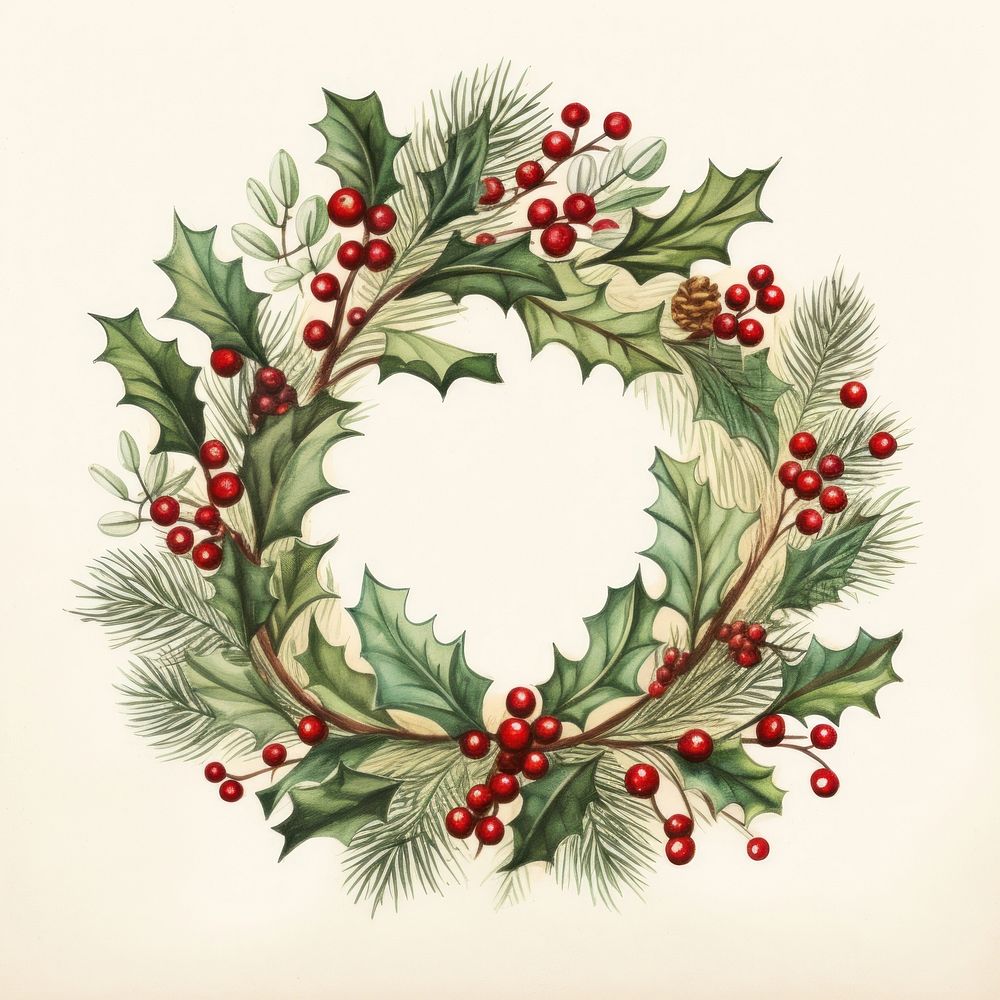 Wreath christmas pattern celebration. AI generated Image by rawpixel.