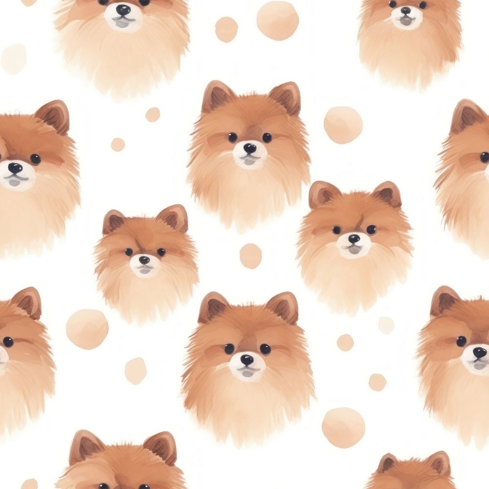 Pomeranian pattern backgrounds mammal. AI generated Image by rawpixel.