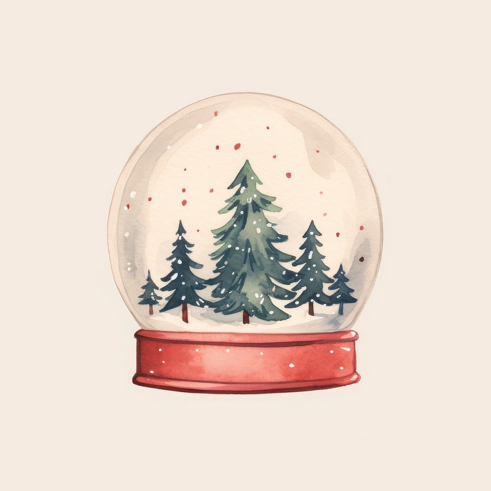 Christmas snow globe plant tree transparent. AI generated Image by rawpixel.