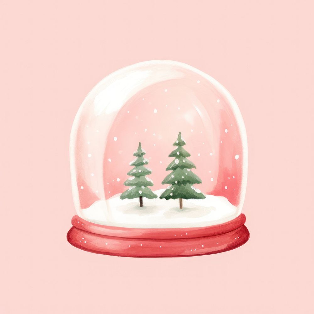 Christmas snow globe plant tree fir. AI generated Image by rawpixel.