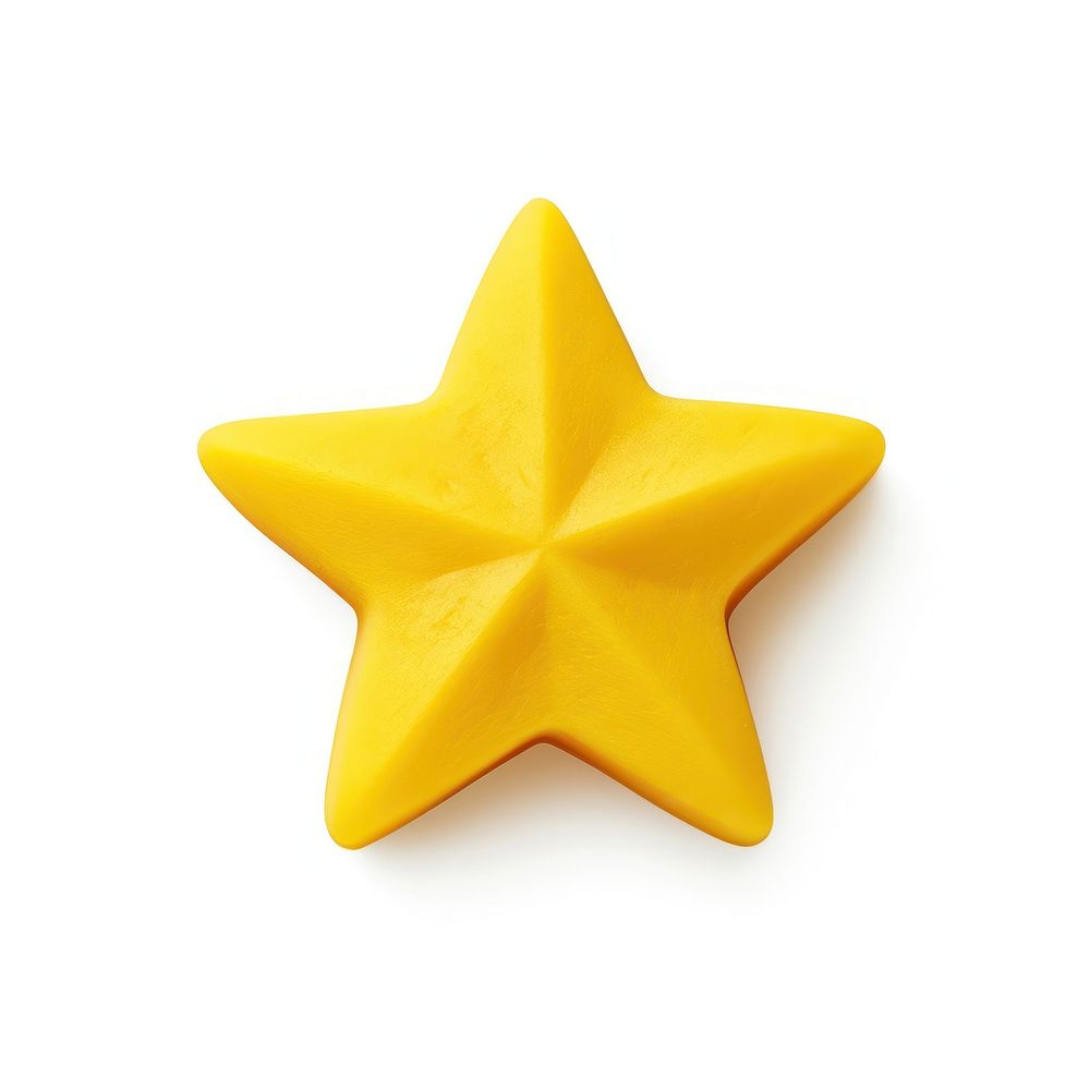 Yellow star white background simplicity echinoderm. AI generated Image by rawpixel.