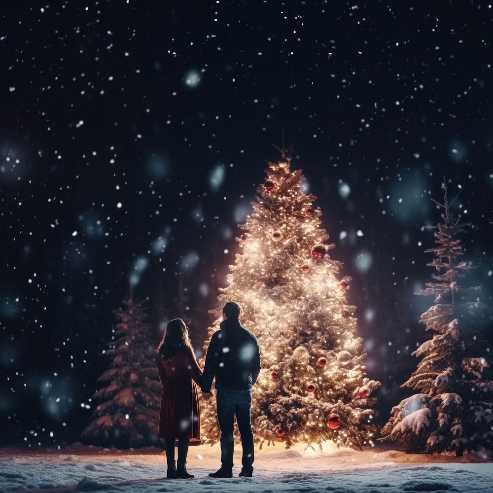 Christmas happiness outdoors nature. AI generated Image by rawpixel.