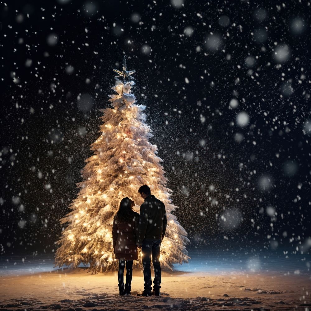 Christmas tree outdoors nature. AI generated Image by rawpixel.