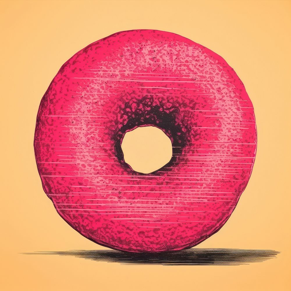 Donut red confectionery astronomy. AI generated Image by rawpixel.