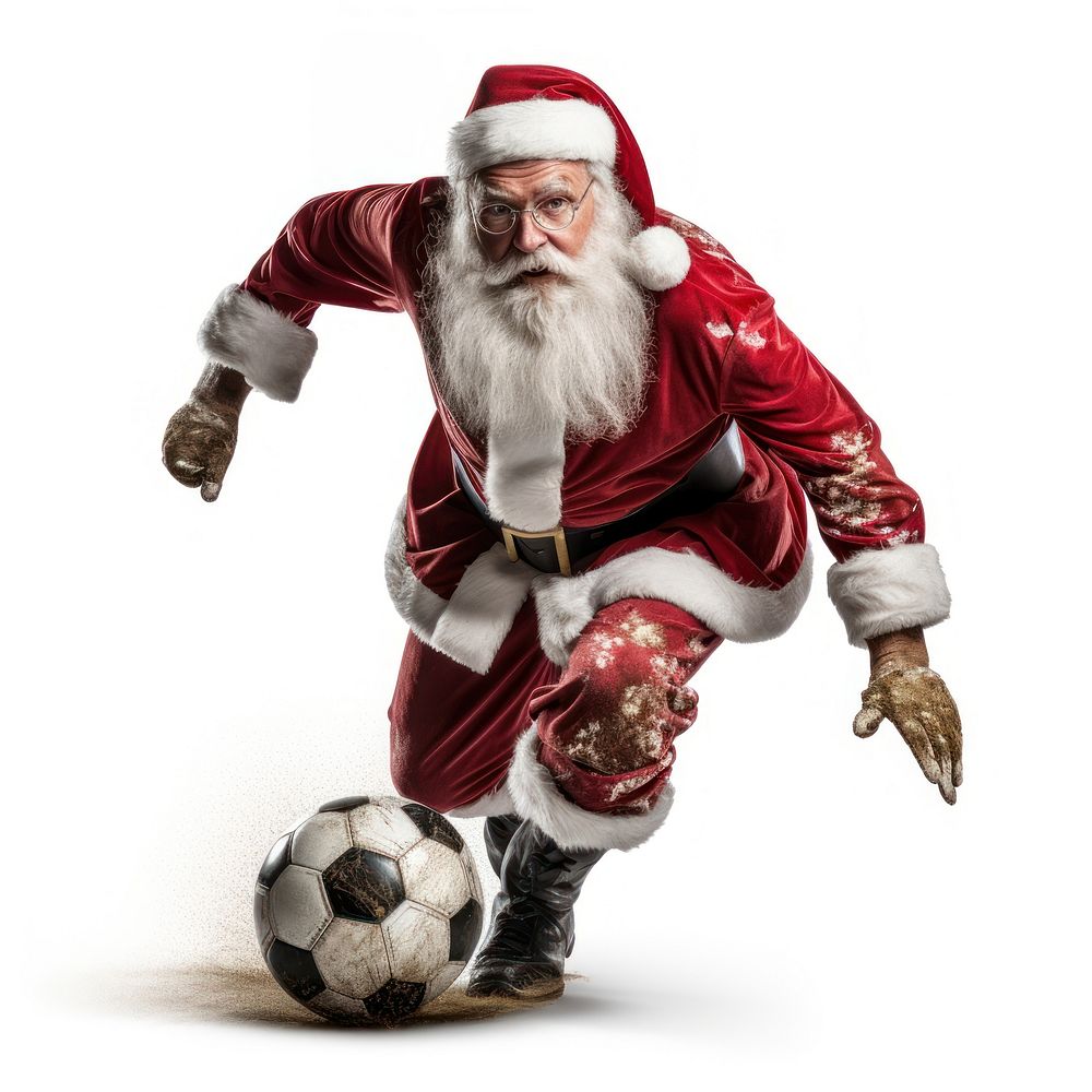 Santa Claus kick soccer football sports adult. AI generated Image by rawpixel.