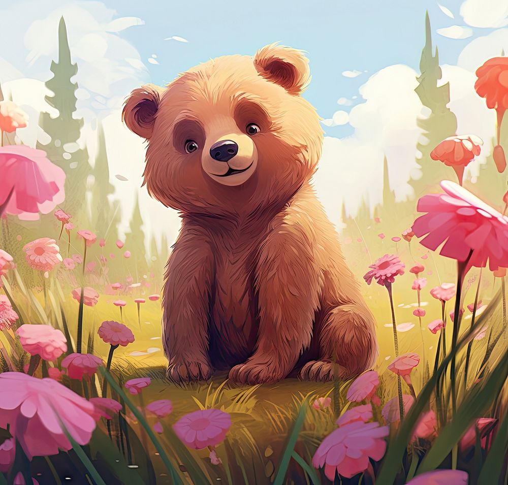 Flower bear toy mammal. AI generated Image by rawpixel.