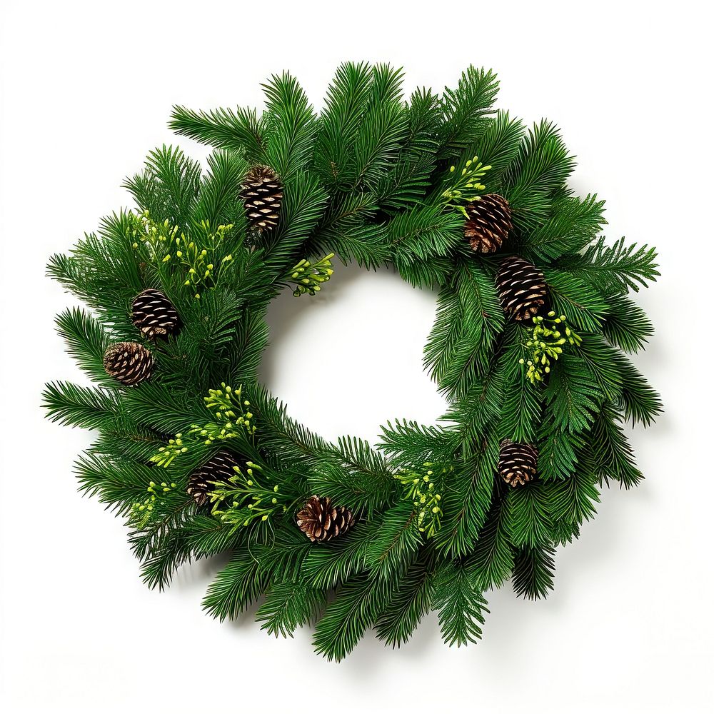Wreath christmas plant green. AI generated Image by rawpixel.