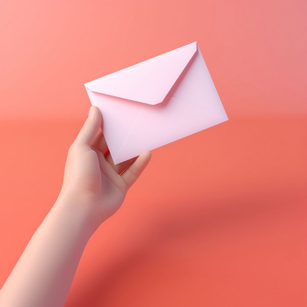 Hand holding envelope paper origami finger. AI generated Image by rawpixel.
