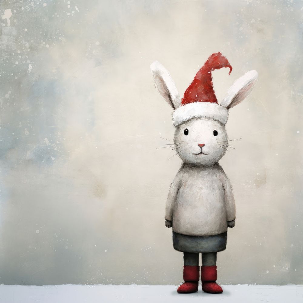 Rabbit christmas snowman winter. AI generated Image by rawpixel.