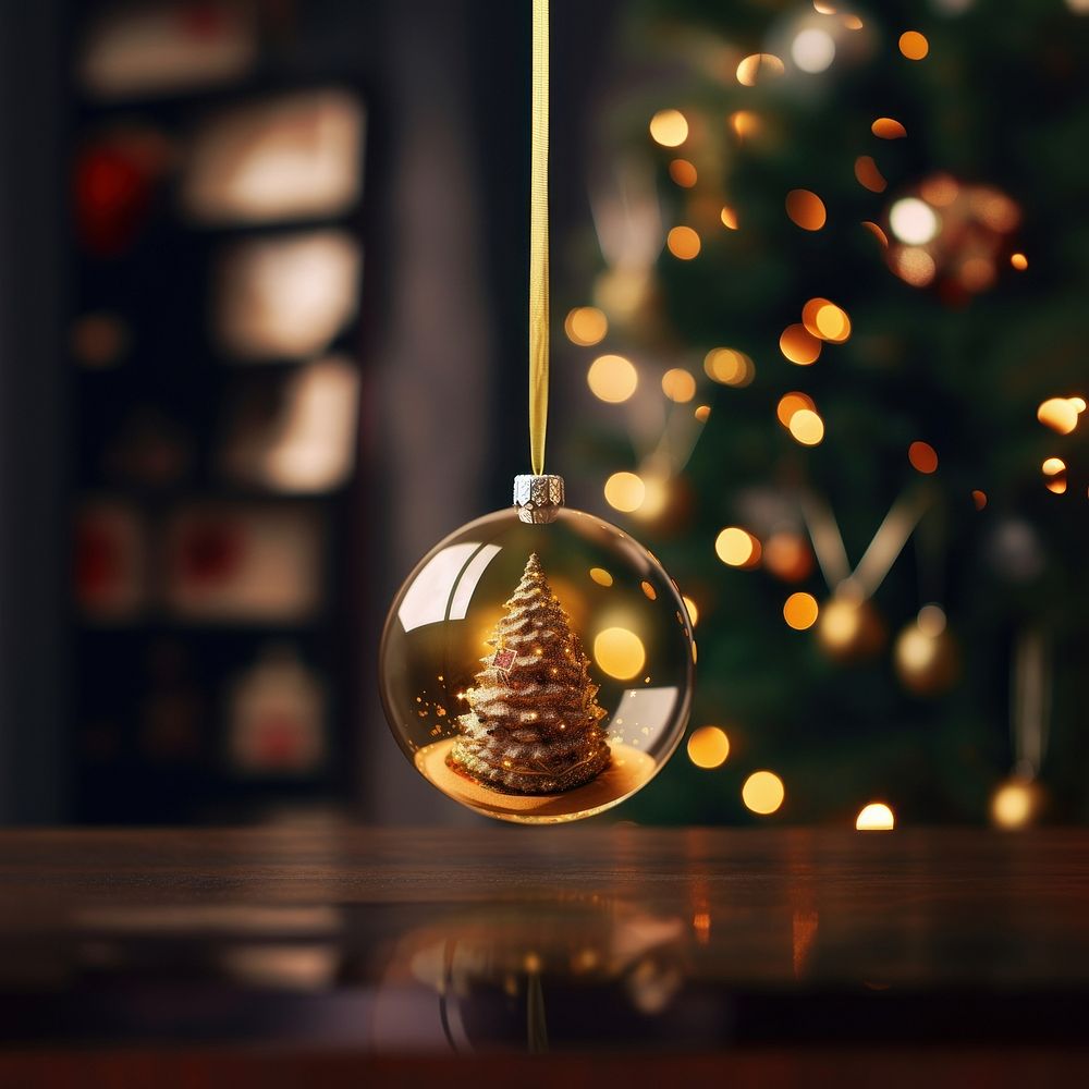 Christmas decoration lighting tree. AI generated Image by rawpixel.