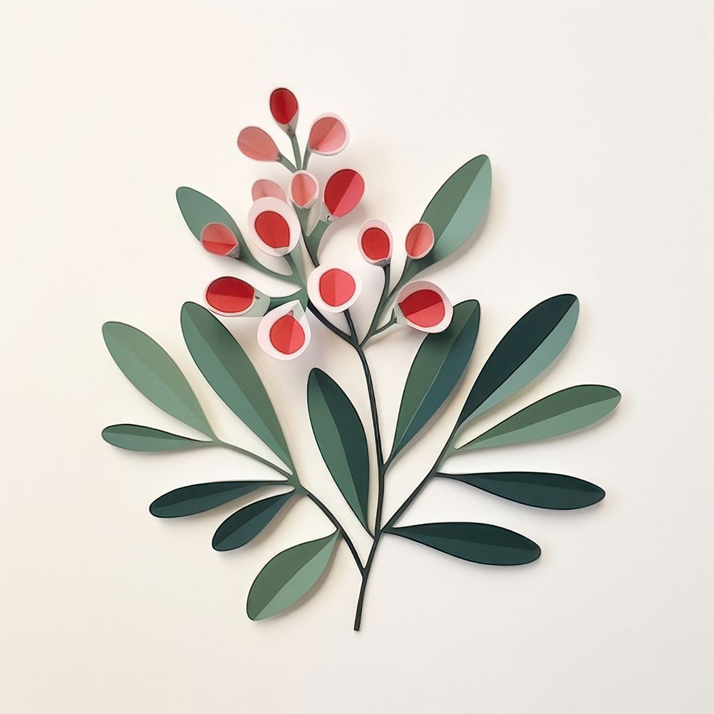 Mistletoe plant leaf art. AI generated Image by rawpixel.