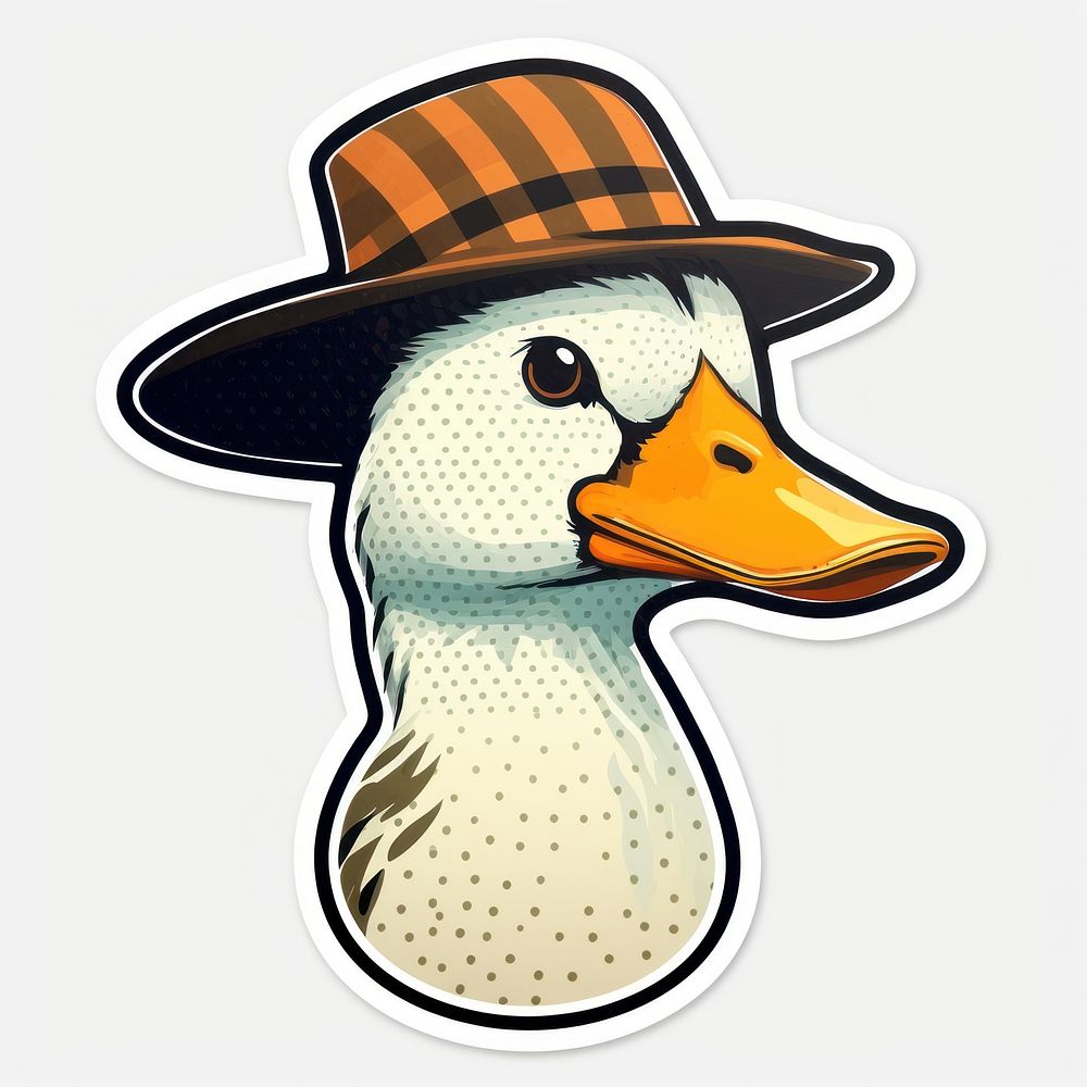 Duck wearing cowboy hat animal goose bird. AI generated Image by rawpixel.