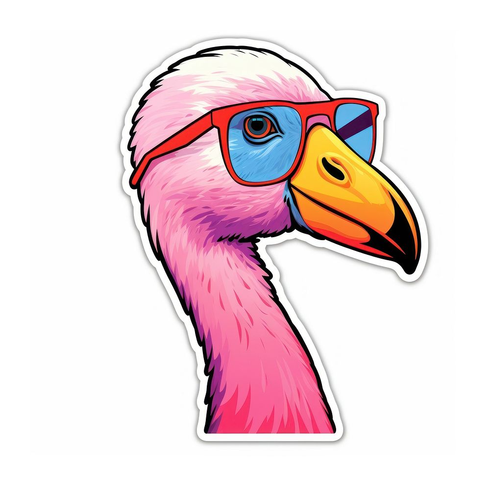 Flamingo wearing sunglasses animal bird beak. AI generated Image by rawpixel.