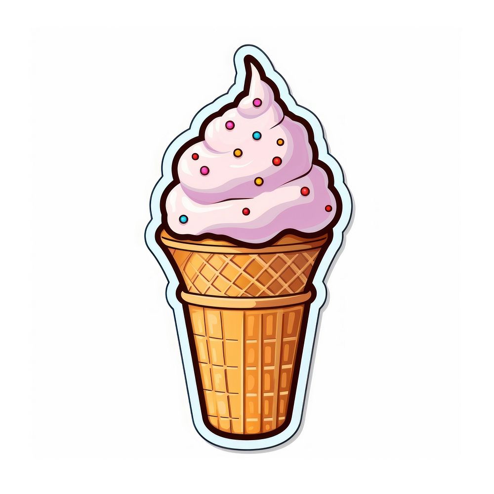 Ice cream cream cone dessert food white background. AI generated Image by rawpixel.