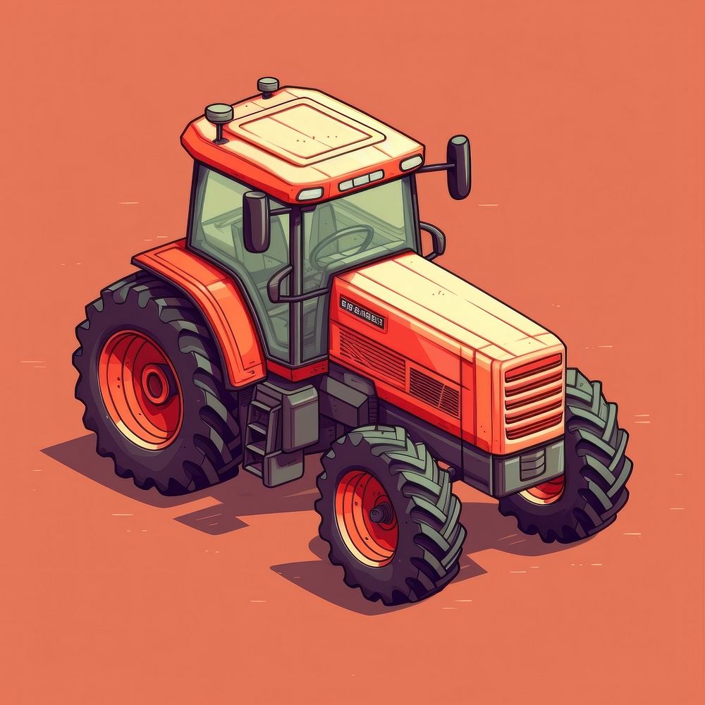 Simple tractor isolated vehicle transportation agriculture. AI generated Image by rawpixel.