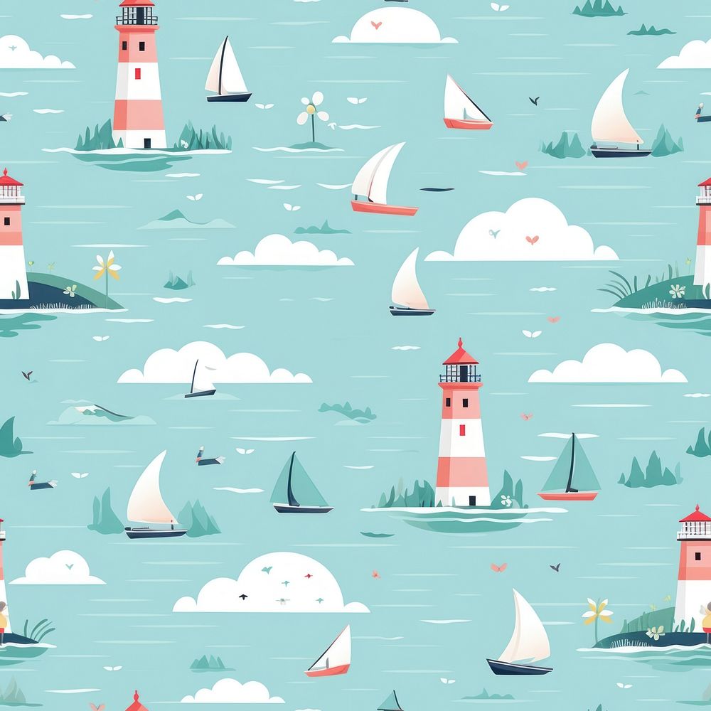 Lighthouse sailboat architecture backgrounds. AI generated Image by rawpixel.