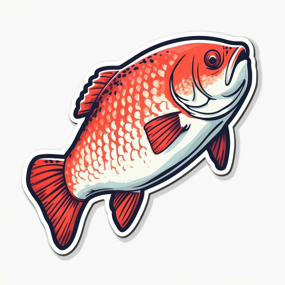 Salmon animal fish white background. AI generated Image by rawpixel.
