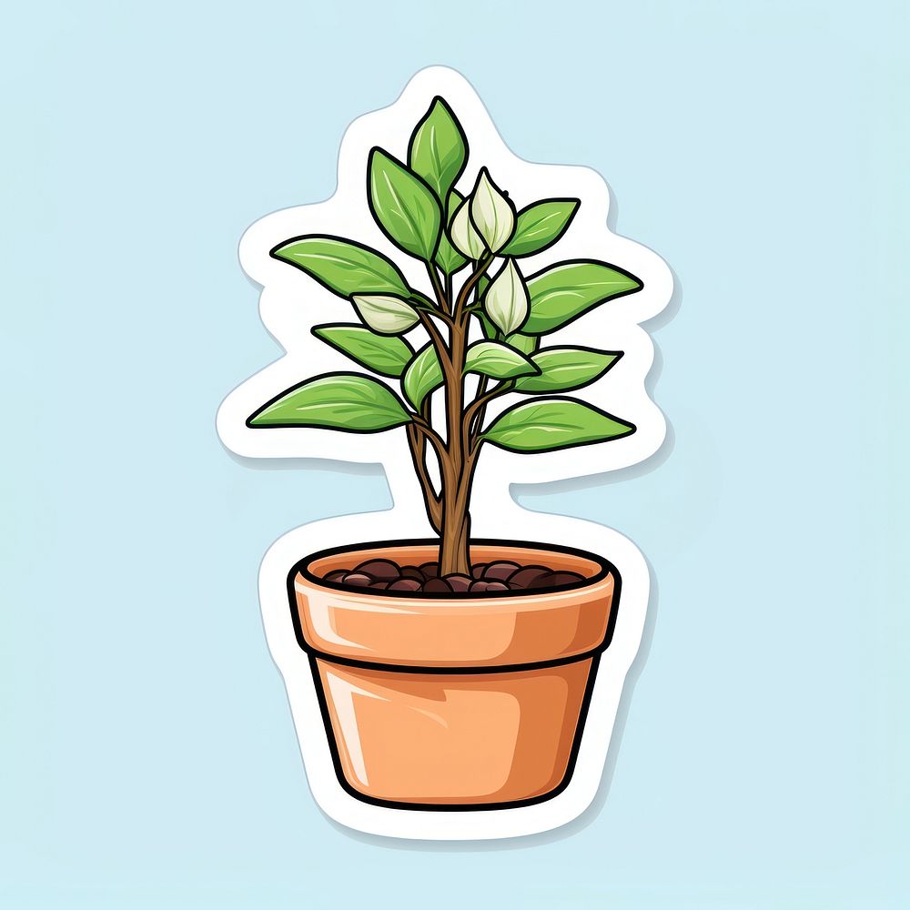 Potted plant sprout leaf houseplant terracotta. AI generated Image by rawpixel.