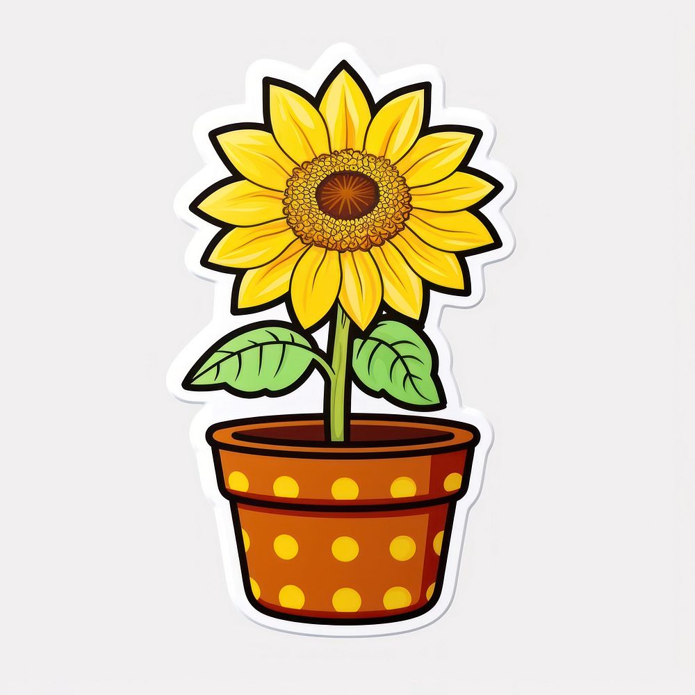 Potted sunflower plant inflorescence cultivated. AI generated Image by rawpixel.