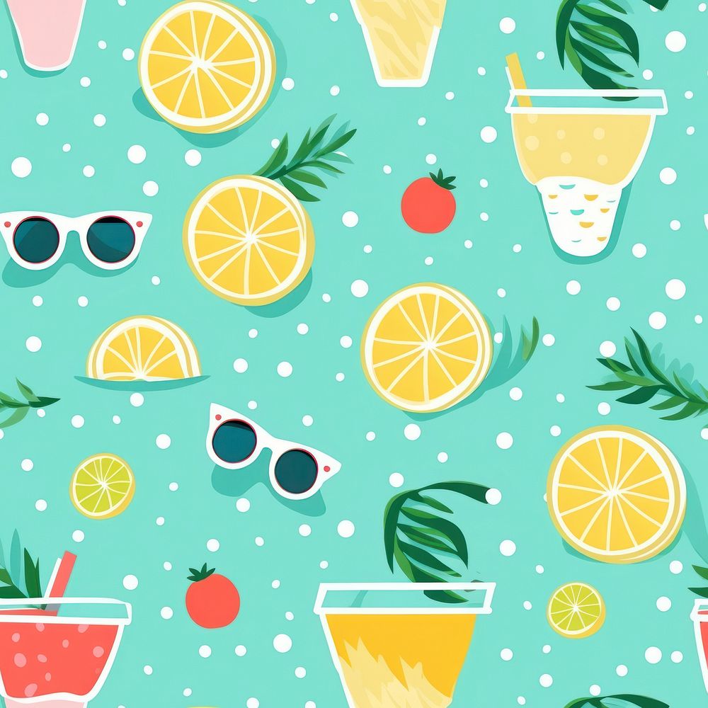 Pool party pattern backgrounds glasses. AI generated Image by rawpixel.