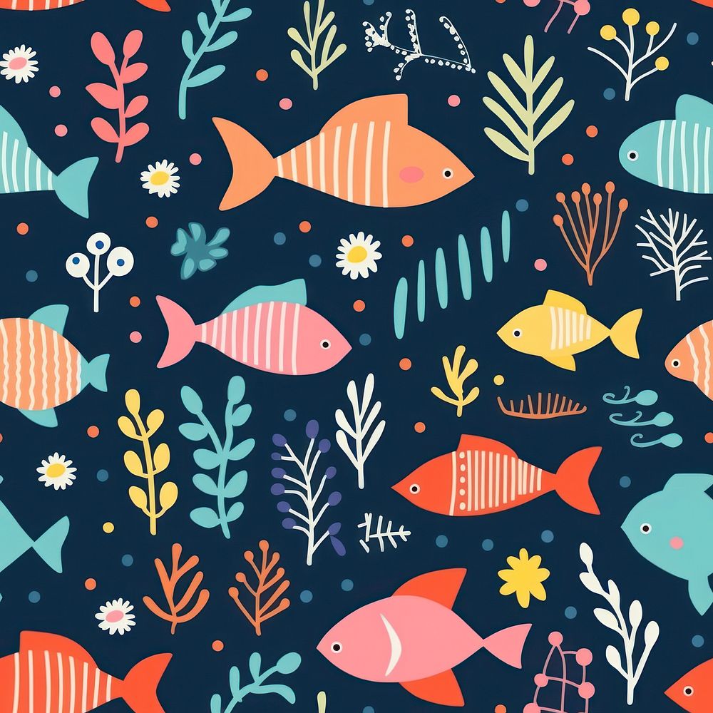 Pattern fish animal backgrounds. AI generated Image by rawpixel.