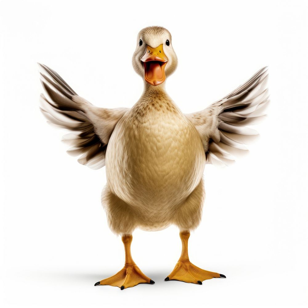 Happy smiling dancing duck animal goose bird. AI generated Image by rawpixel.