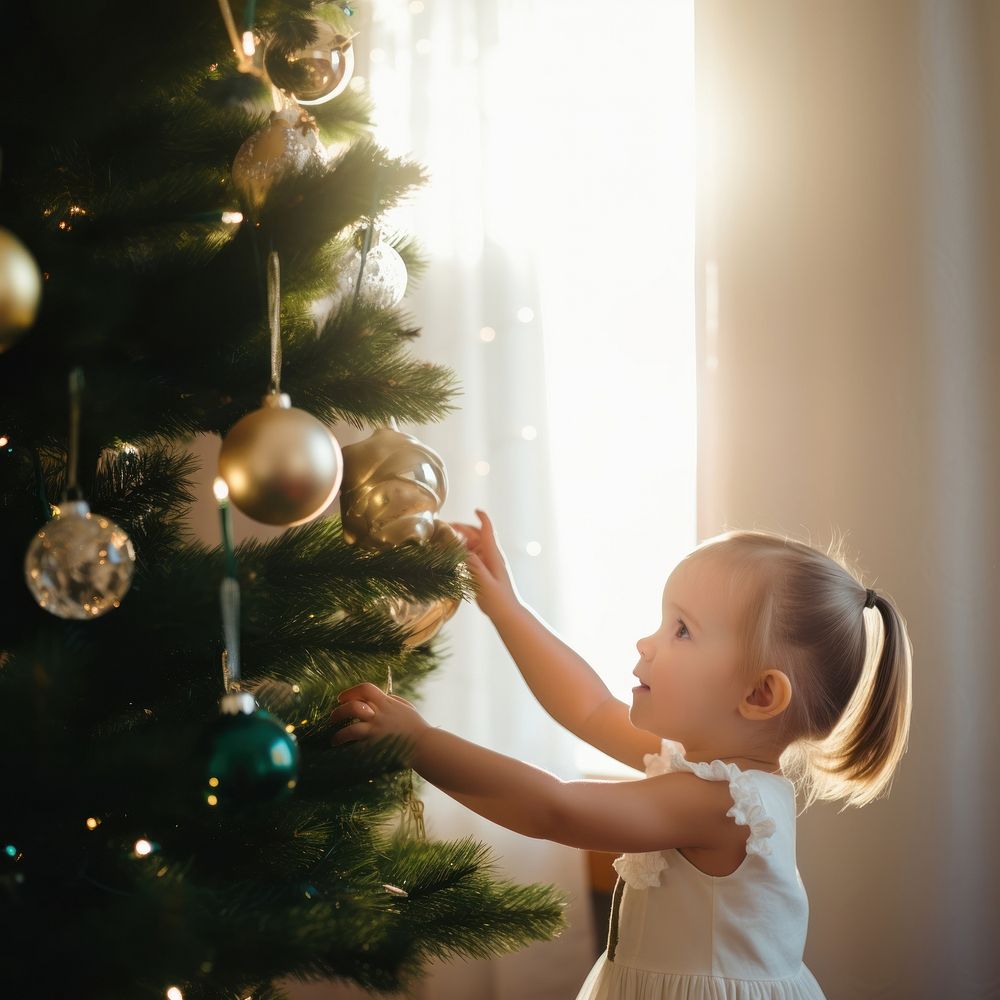 Christmas tree photography cheerful. AI generated Image by rawpixel.