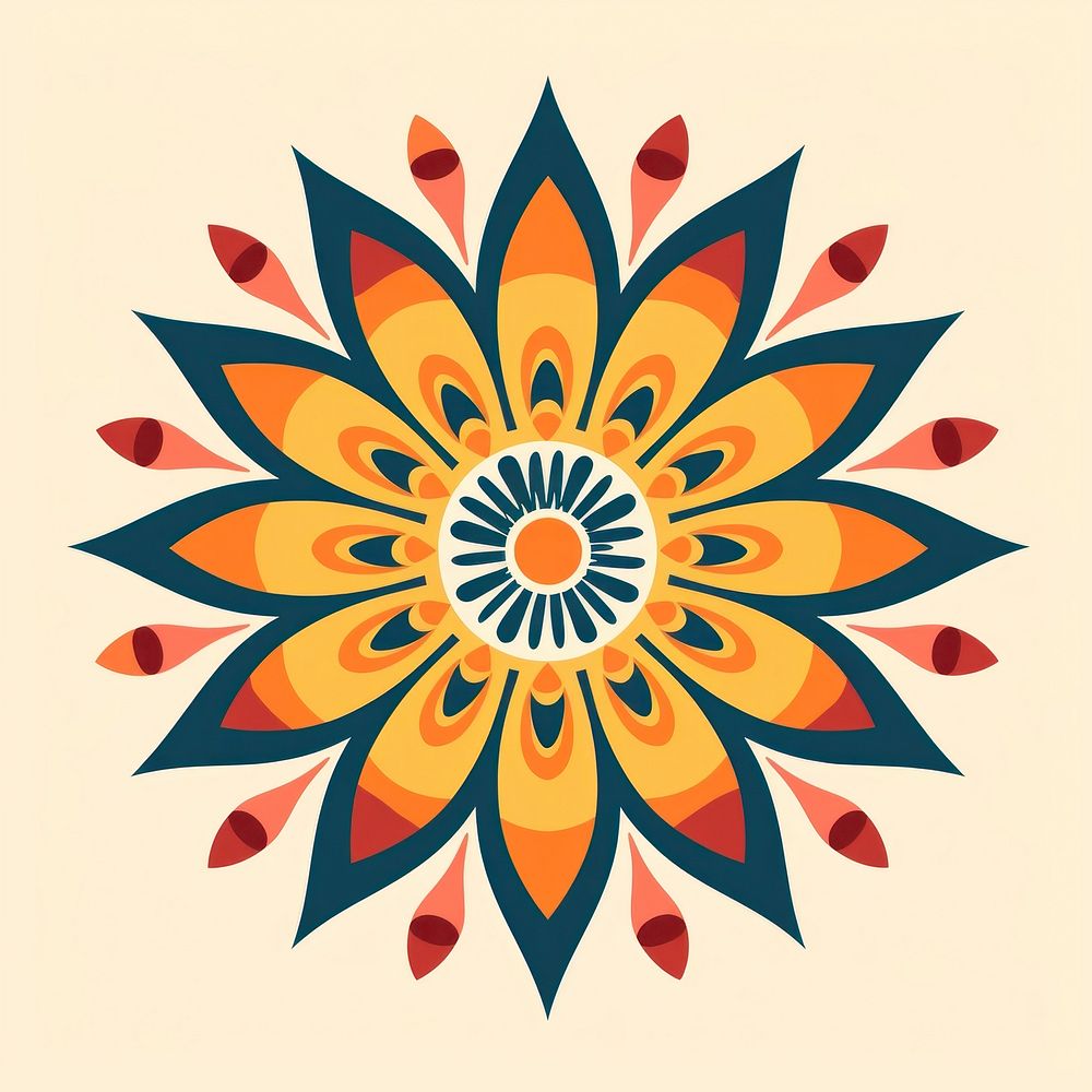 Mandala sun art pattern inflorescence. AI generated Image by rawpixel.