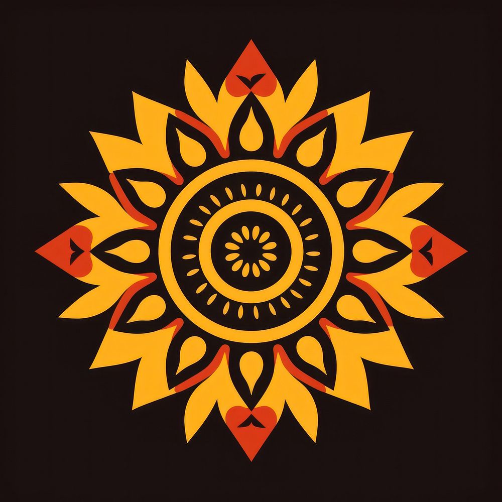 Mandala sun pattern logo art. AI generated Image by rawpixel.
