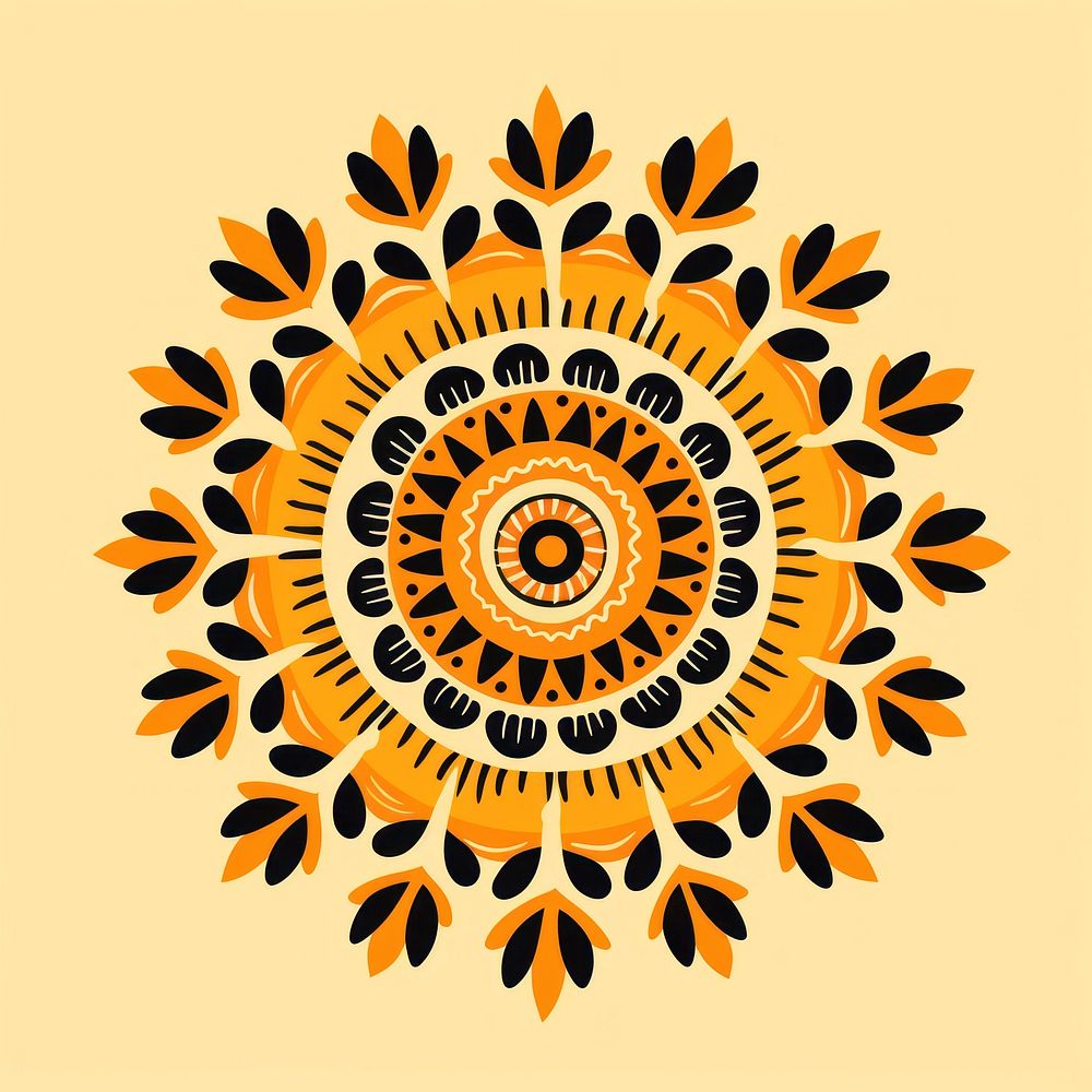 Mandala sun art pattern line. AI generated Image by rawpixel.