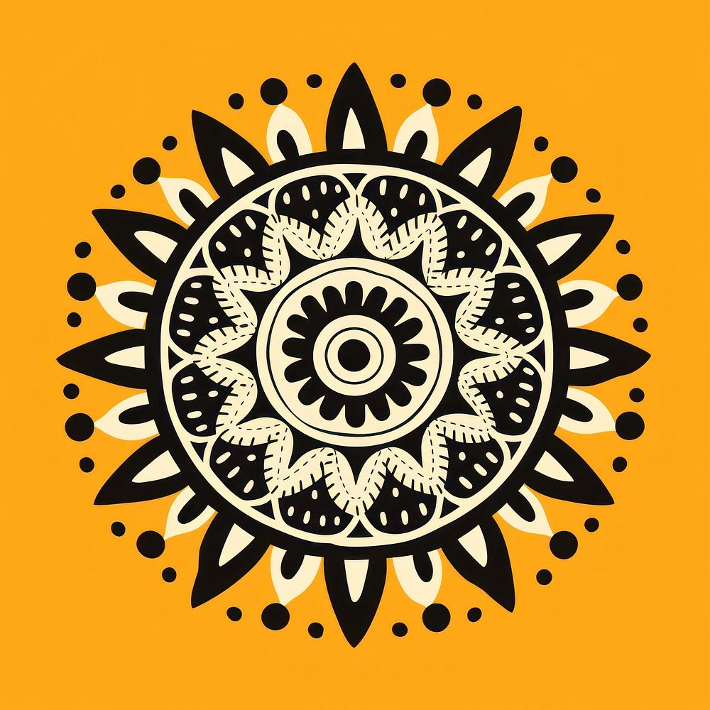 Mandala sun art pattern line. AI generated Image by rawpixel.