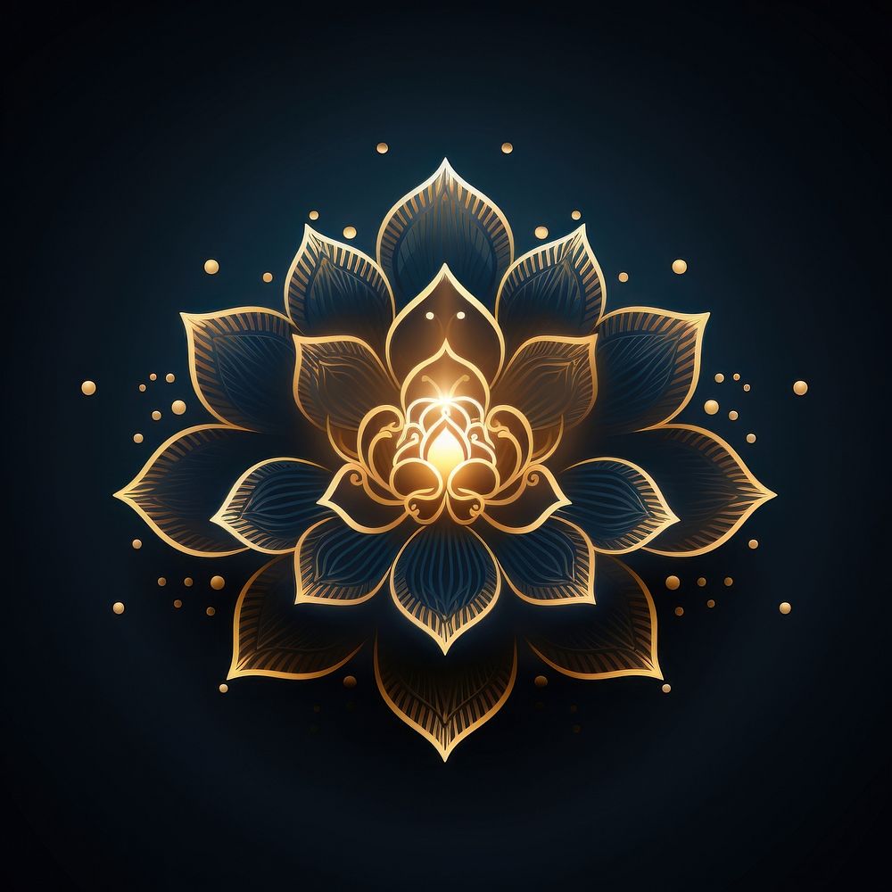 Diwali flower pattern art. AI generated Image by rawpixel.