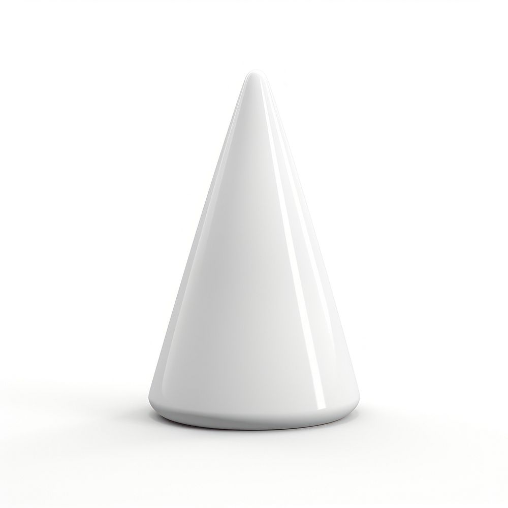 Cone shape ceramic white white background. AI generated Image by rawpixel.