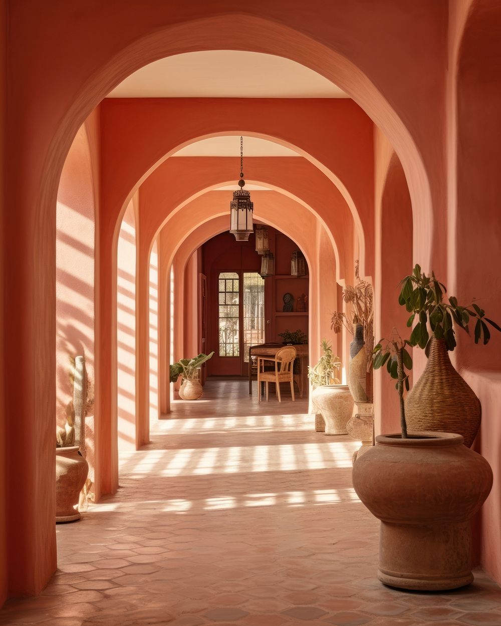 Building architecture terracotta flooring. AI generated Image by rawpixel.