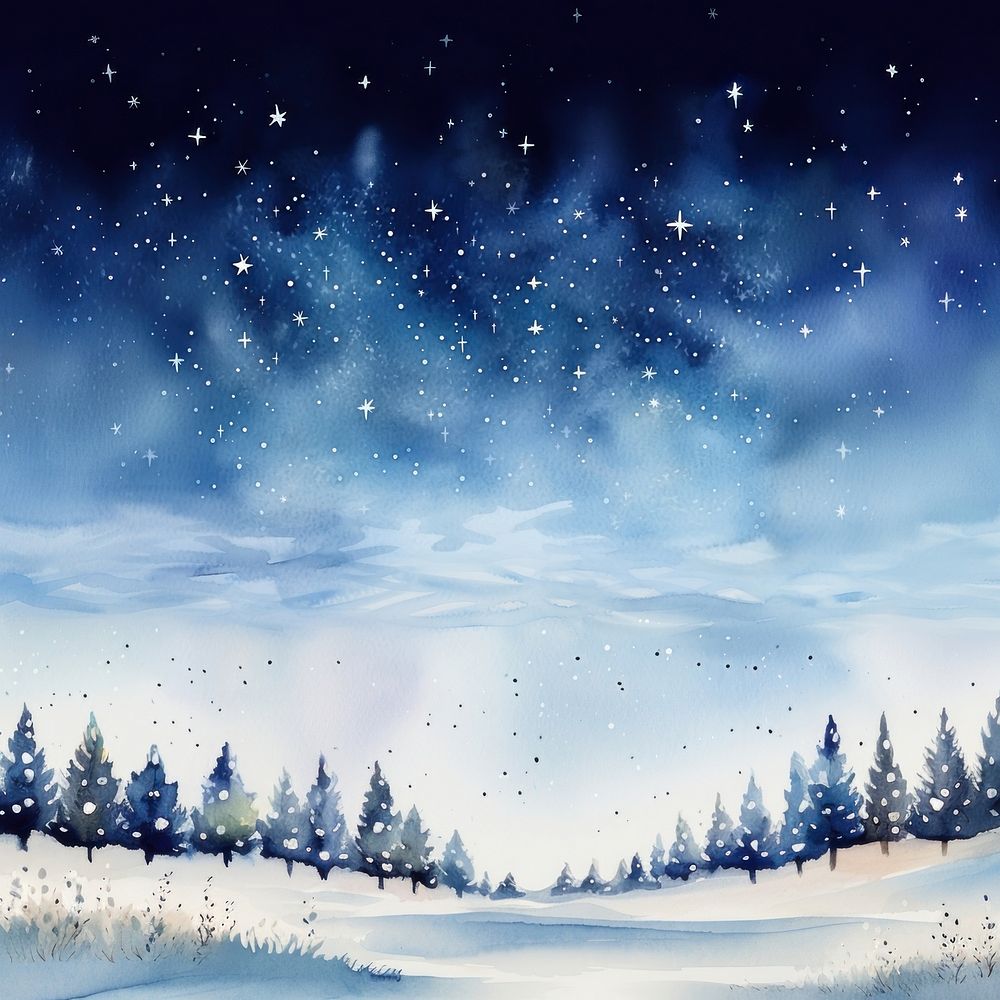A christmas snowflake night landscape backgrounds outdoors. AI generated Image by rawpixel.