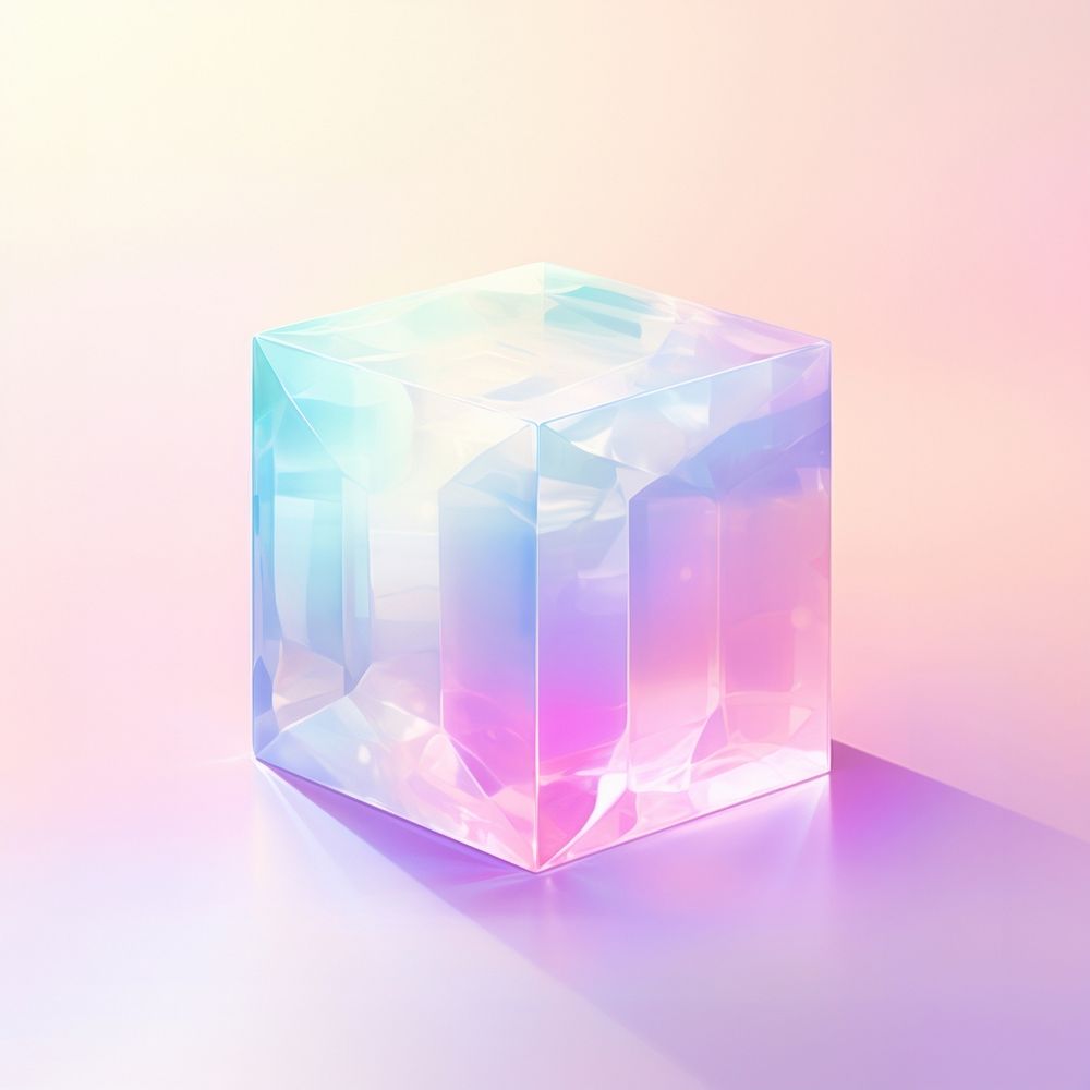 A crystal cube abstract lighting glowing. AI generated Image by rawpixel.