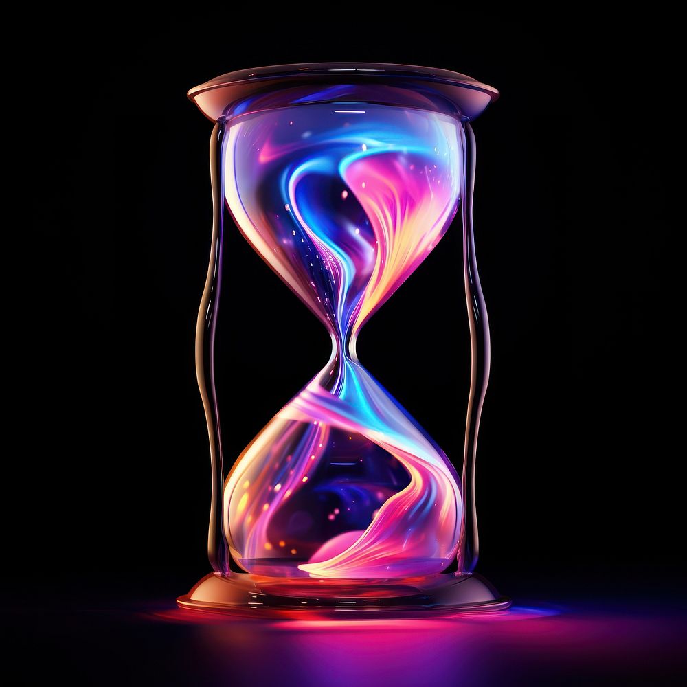 Hourglass illuminated reflection appliance. AI generated Image by rawpixel.