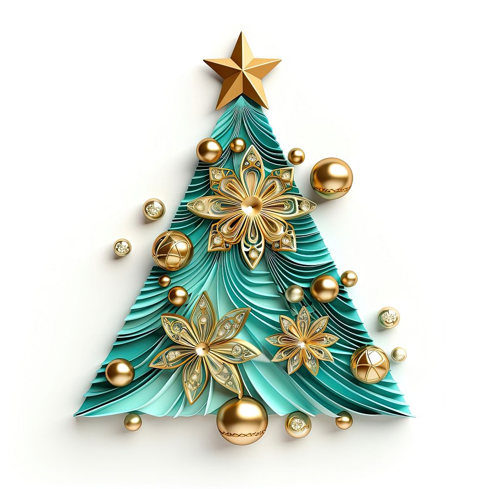 Christmas tree christmas ornament gold. AI generated Image by rawpixel.