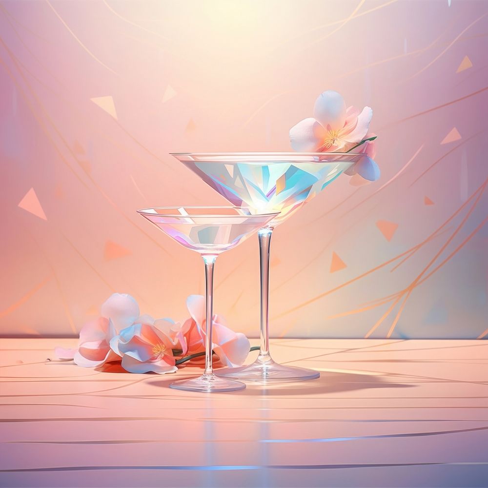 Cocktail martini flower drink. AI generated Image by rawpixel.