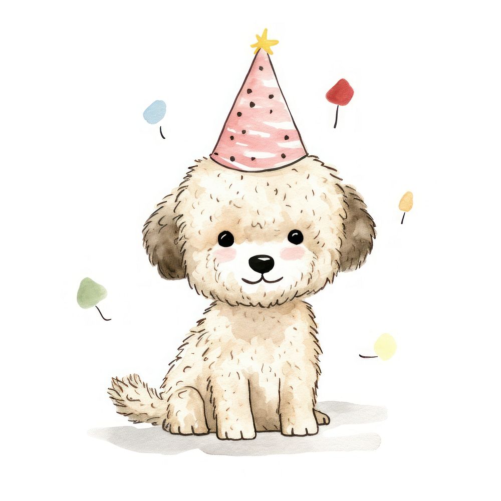 Dog wearing party hat animal cute celebration. AI generated Image by rawpixel.